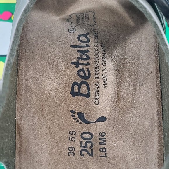 Betula Beat Birkenstock Footbed Sandals Stone EU39 US8.5 Narrow NIB - Picture 10 of 11
